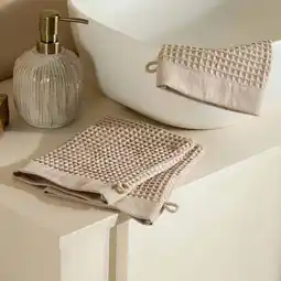 Wehkamp NOUS Living washand wafel zand (set van 3) (15x20 cm) aanbieding