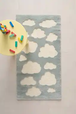 Wehkamp NOUS Kids kindervloerkleed blauw/off white (150x80cm) aanbieding