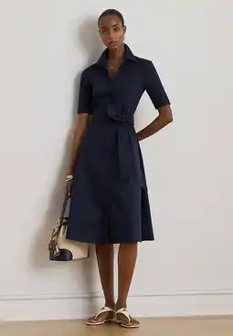 Wehkamp Lauren Ralph Lauren blousejurk donkerblauw aanbieding