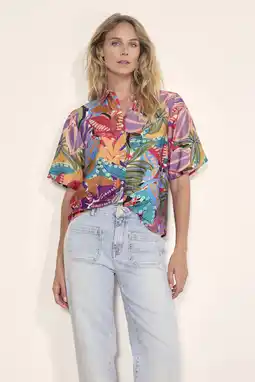 Wehkamp Tramontana gebloemde blouse blauw aanbieding