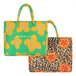 Wehkamp HARPER & YVE reversible shopper Lexie bruin/groen aanbieding