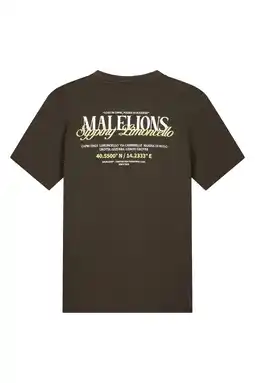 Wehkamp Malelions regular T-shirt met backprint donkergroen aanbieding