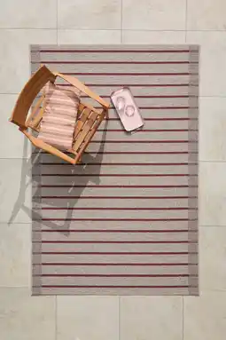 Wehkamp NOUS Living binnen- en buitenvloerkleed zand/roodroze (230x160 cm) aanbieding