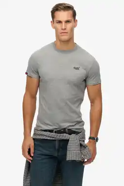 Wehkamp Superdry slim T-shirt grijs aanbieding