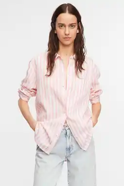 Wehkamp comma gestreepte blouse - lichtroze aanbieding