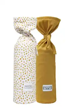 Wehkamp Meyco kruikenzak Basic jersey Cheetah - honey gold (set van 2) aanbieding