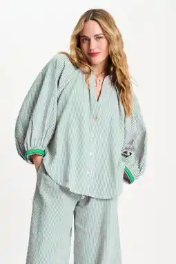 Wehkamp POM Amsterdam gestreepte blouse groen aanbieding