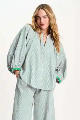 Wehkamp POM Amsterdam gestreepte blouse groen aanbieding