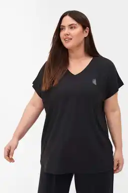 Wehkamp ACTIVE By Zizzi Plus Size sport T-shirt zwart aanbieding