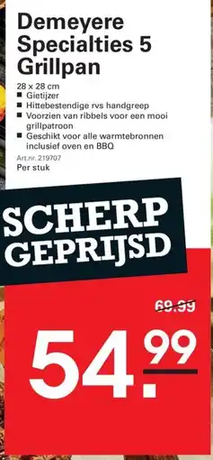 Sligro Demeyere Specialties 5 Grillpan aanbieding