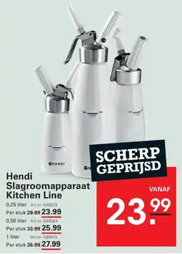 Sligro Hendi Slagroomapparaat Kitchen Line aanbieding