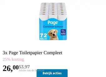 Plein.nl 3x Page Toiletpapier Compleet aanbieding