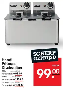 Sligro Hendi Friteuse Kitchenline aanbieding