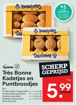 Sligro Très Bonne Kadetjes en Puntbroodjes aanbieding