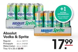 Sligro Absolut Vodka & Sprite aanbieding