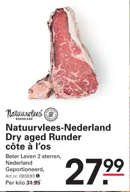 Sligro Natuurvlees nederland dry aged runder cote a l'os aanbieding