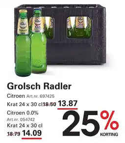 Sligro Grolsch Radler aanbieding