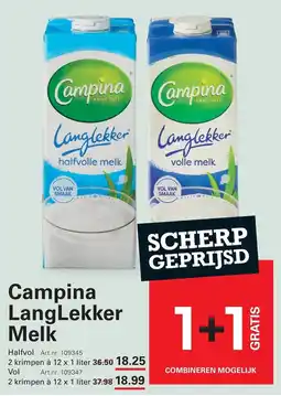 Sligro Campina LangLekker Melk aanbieding