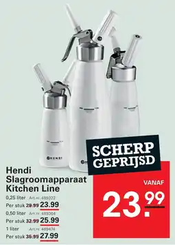 Sligro Hendi Slagroomapparaat Kitchen Line aanbieding