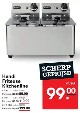 Sligro Hendi Friteuse Kitchenline aanbieding