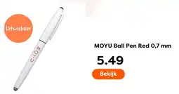 The Read Shop MOYU Ball Pen Red 0,7 mm aanbieding