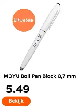 The Read Shop MOYU Ball Pen Black 0,7 mm aanbieding