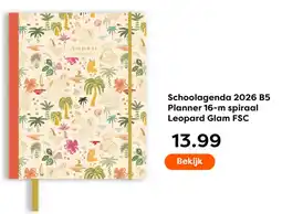 The Read Shop Schoolagenda 2026 B5 Planner 16-m spiraal Leopard Glam FSC aanbieding
