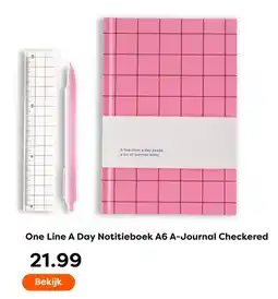 The Read Shop One Line A Day Notitieboek A6 A-Journal Checkered aanbieding