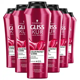 Wehkamp Gliss Kur Color Protect & Shine Color Protect & Shine shampoo - 6 x 250 ml - voordeelve... aanbieding