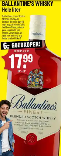 Dirck 3 Ballantine's Whisky 100 cl aanbieding