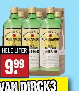 Dirck 3 Jouke de Jonghe Korenmout Jenever HELE LITER aanbieding