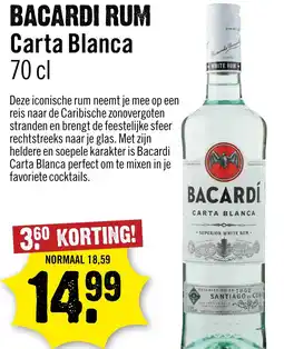 Dirck 3 Bacardi Carta Blanca 70 cl aanbieding