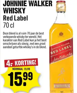 Dirck 3 Johnnie Walker Red Label Whisky 70 cl aanbieding