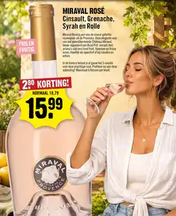 Dirck 3 Miraval Provence Rosé 75 cl aanbieding