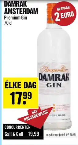 Dirck 3 Damrak Amsterdam Gin 70 cl aanbieding