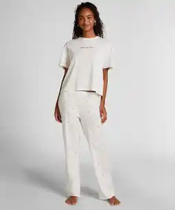 Hunkemoller Hunkemöller Pyjama Set Katoen Print Wit aanbieding