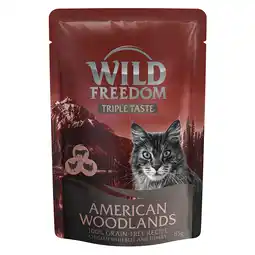 Zooplus 8x 85g Wild Freedom Triple Taste American Woodlands Kip met Rund & Kalkoen natvoer voor katten aanbieding