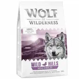 Zooplus 1kg Wolf of Wilderness Mini Wild Hills Eend Hondenvoer droog aanbieding