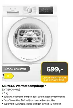EP Beerepoot Siemens Warmtepompdroger aanbieding