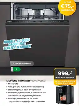 EP Beerepoot Siemens Vaatwasser (SN65YX05CE) aanbieding