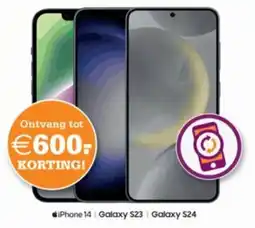 Telecombinatie Apple iPhone 14 Galaxy S23 / Galaxy S24 aanbieding