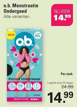 De Online Drogist o.b. menstruatie ondergoed aanbieding