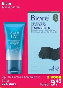 De Online Drogist Biore Oil Control Charcoal Pore Strips aanbieding