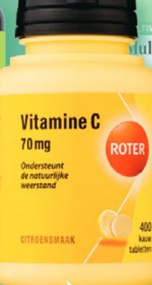 Etos Roter Vitamine C 70 mg citroen 400 kauwtabletten aanbieding