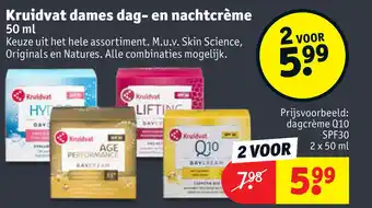 Kruidvat Kruidvat dames dag- en nachtcrème 50 ml aanbieding