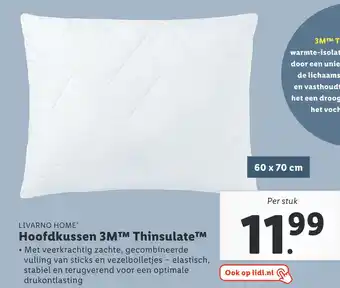 Lidl LIVARNO HOME Hoofdkussen 3MTM Thinsulate™ aanbieding