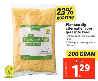 Lidl Plantaardig alternatief voor geraspte kaas • Alternatief voor Goudse kaas aanbieding