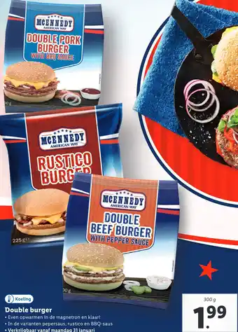 Lidl Double burger • Even opwarmen in de magnetron en klaar! aanbieding