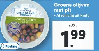 Lidl Groene olijven met pit aanbieding