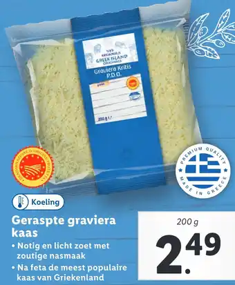 Lidl Geraspte graviera kaas aanbieding